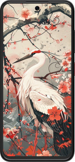 Силиконовый чехол Аист в цвету сакуры для ZTE Nubia V70 Design - 6109u-4084 изображение 