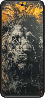 Силіконовий чехол Лев у золотих фарбах для ZTE Nubia V70 Design - 6155u-4084 изображение 