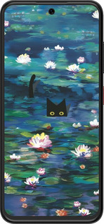 Силіконовий чехол с изображением водяных лилий и кошек для ZTE Nubia V70 Design - 6257u-4084 изображение 