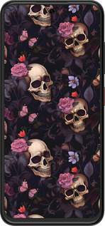 Силиконовый чехол Черепа и розы для ZTE Nubia V70 Design - 6316u-4084 изображение 