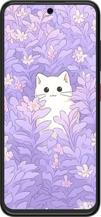 Силиконовый чехол Котик в цветах для ZTE Nubia V70 Design - 6390u-4084 изображение 