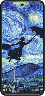 Силиконовый чехол С изображением Мэри Поппинс «Звездная ночь» для ZTE Nubia V70 Design - 6487u-4084 изображение 