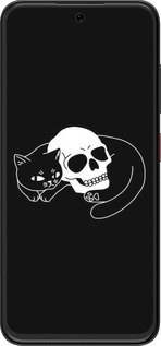 Силиконовый чехол С изображением кота и черепа для ZTE Nubia V70 Design - 6491u-4084 изображение 