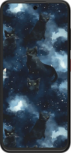 Силиконовый чехол Изображение Кошек с тёмной акварелью для ZTE Nubia V70 Design - 6521u-4084 изображение 