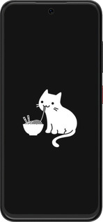 Силиконовый чехол С милым котом на черном фоне для ZTE Nubia V70 Design - 6528u-4084 изображение 