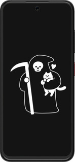 Силиконовый чехол Минималистичный арт: смерть и кошка для ZTE Nubia V70 Design - 6529u-4084 изображение 