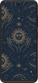 Силіконовий чехол Celestial Harmony: Sun & Moon Gold Mystic Pattern для ZTE Nubia V70 Design - 6778u-4084 изображение 