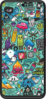 Силиконовый чехол Стикер бомбинг 1 для ZTE Nubia V70 Design - 693u-4084 изображение 