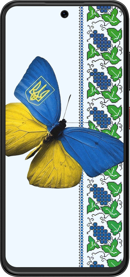 Силиконовый чехол Желто-голубая бабочка для ZTE Nubia V70 Design - 1054u-4084 изображение 