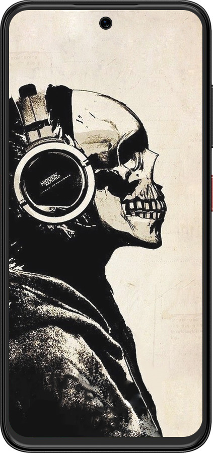 Силиконовый чехол Скелет-меломан v2 для ZTE Nubia V70 Design - 1200u-4084 изображение 