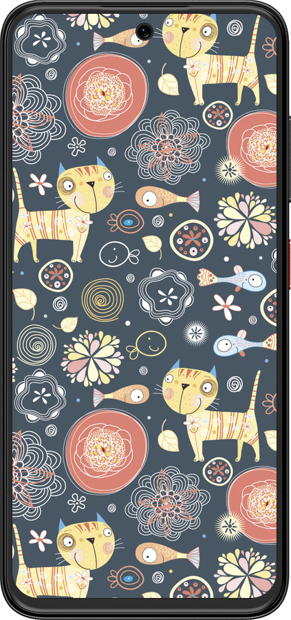 Силиконовый чехол Котята v4 для ZTE Nubia V70 Design - 1224u-4084 изображение 