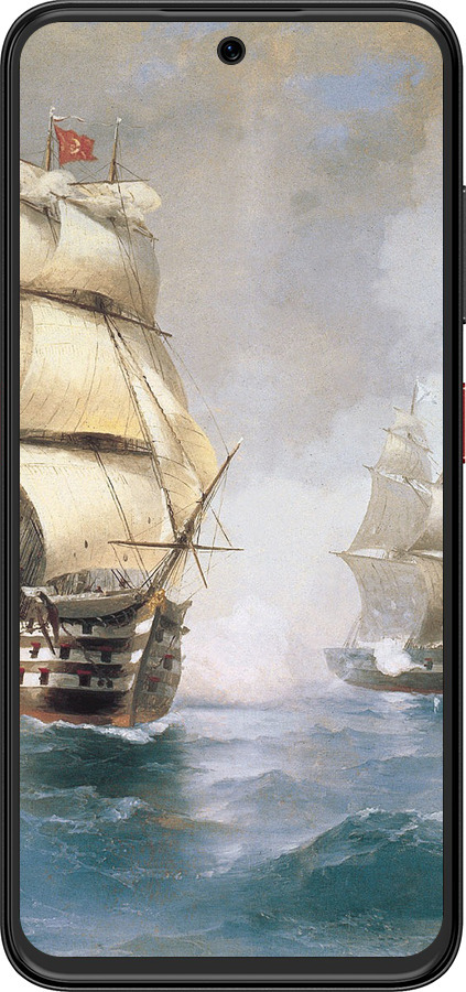 Силиконовый чехол Айвазовский. Корабли для ZTE Nubia V70 Design - 160u-4084 изображение 