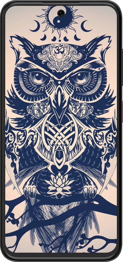 Силиконовый чехол Узорчатая сова для ZTE Nubia V70 Design - 4000u-4084 изображение 