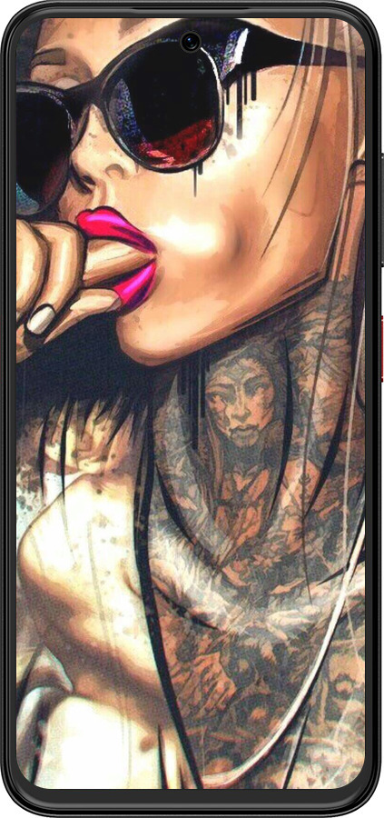 Силіконовий чехол Дівчина в тату для ZTE Nubia V70 Design - 4001u-4084 изображение 