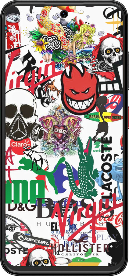 Силиконовый чехол Many different logos для ZTE Nubia V70 Design - 4022u-4084 изображение 