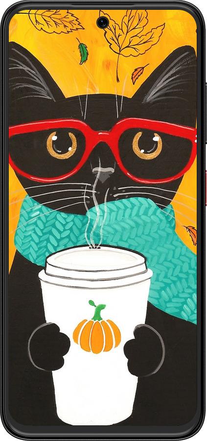 Силиконовый чехол Осенний кот для ZTE Nubia V70 Design - 4026u-4084 изображение 