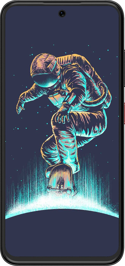 Силіконовий чехол Космонавт на скейтборді для ZTE Nubia V70 Design - 4145u-4084 изображение 
