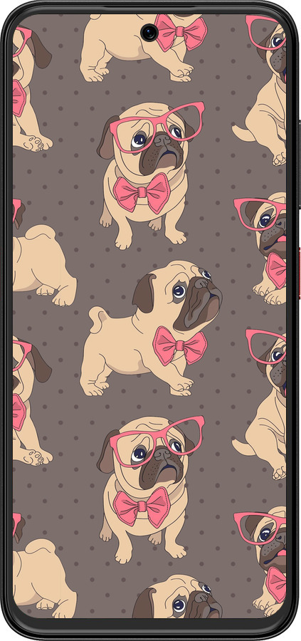 Силиконовый чехол мопсики 2 для ZTE Nubia V70 Design - 4362u-4084 изображение 