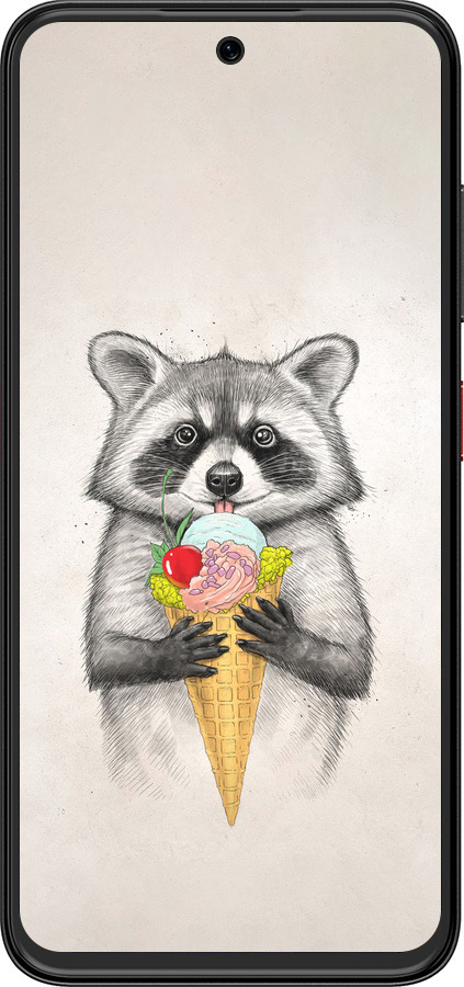 Силиконовый чехол Енотик с мороженым для ZTE Nubia V70 Design - 4602u-4084 изображение 