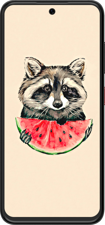Силиконовый чехол Енотик с арбузом для ZTE Nubia V70 Design - 4605u-4084 изображение 