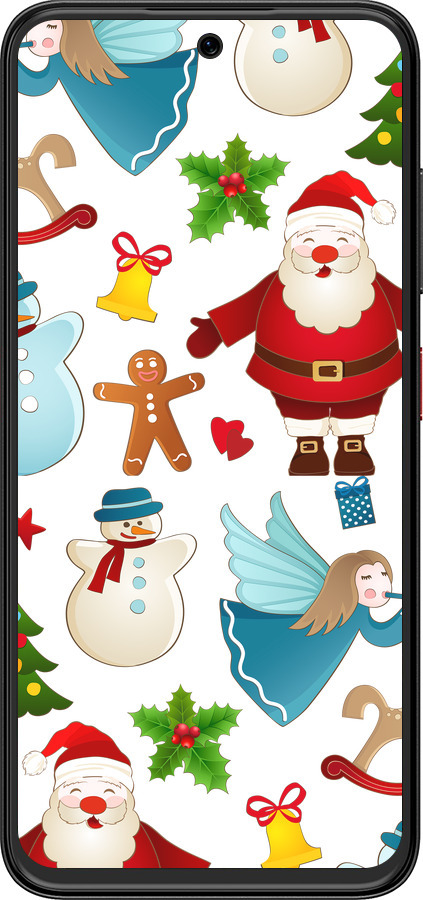 Силиконовый чехол Новогодний 1 для ZTE Nubia V70 Design - 4614u-4084 изображение 