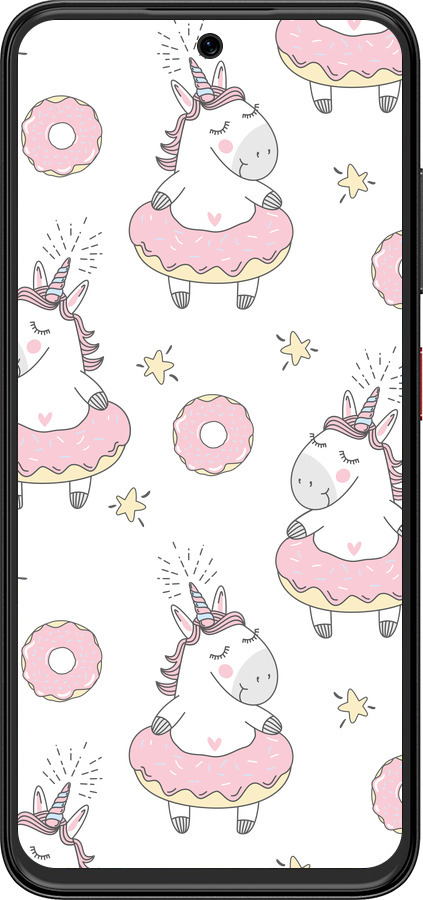 Силиконовый чехол Единорожки для ZTE Nubia V70 Design - 4659u-4084 изображение 