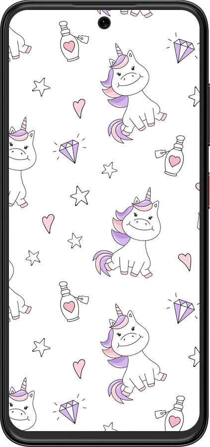 Силиконовый чехол Единорожка v2 для ZTE Nubia V70 Design - 4703u-4084 изображение 