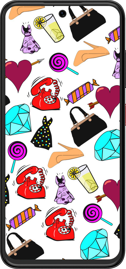 Силиконовый чехол stickers для ZTE Nubia V70 Design - 4757u-4084 изображение 