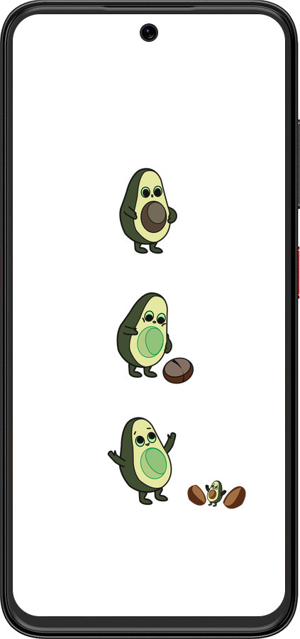 Силиконовый чехол Авокадо 1 для ZTE Nubia V70 Design - 4857u-4084 изображение 