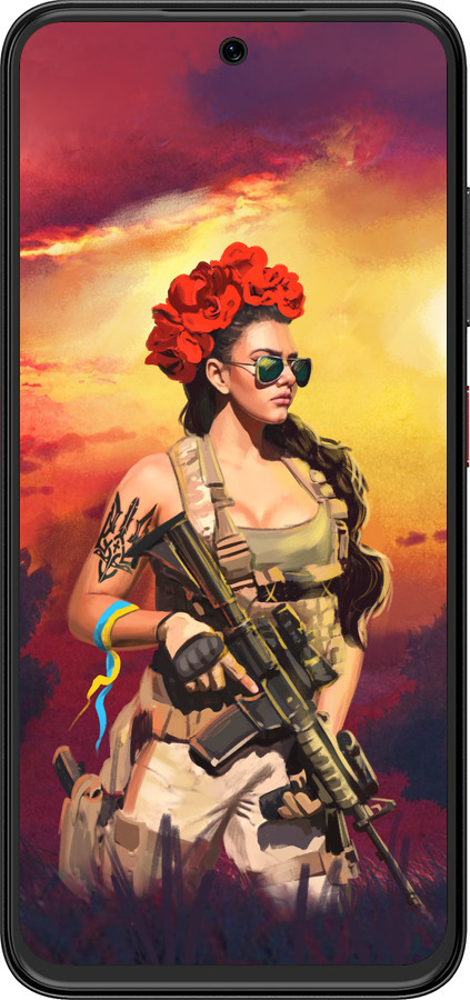 Силиконовый чехол Украинка с оружием для ZTE Nubia V70 Design - 5316u-4084 изображение 