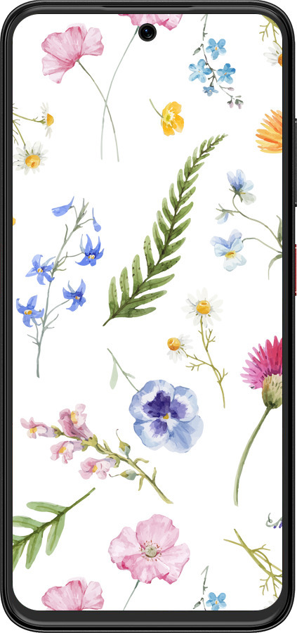 Силиконовый чехол Цветочный фон v2 для ZTE Nubia V70 Design - 5472u-4084 изображение 