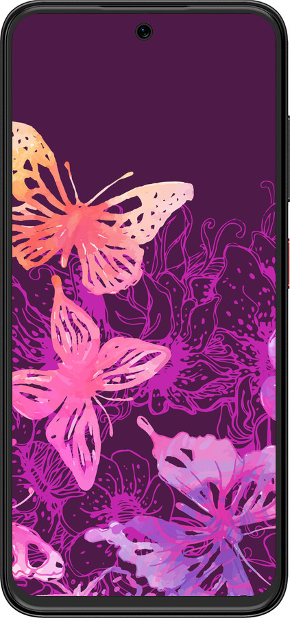 Силиконовый чехол Бабочки v2 для ZTE Nubia V70 Design - 5475u-4084 изображение 