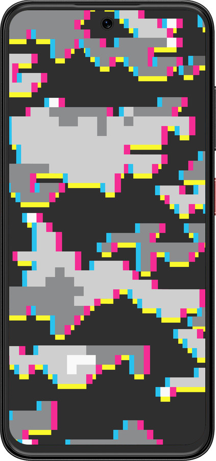 Силиконовый чехол Пиксельный камуфляж для ZTE Nubia V70 Design - 5481u-4084 изображение 