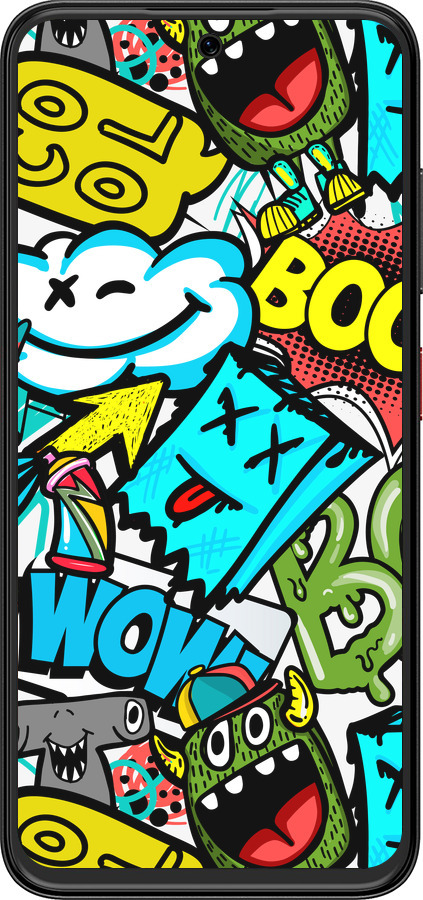 Силиконовый чехол Стикеры v4 для ZTE Nubia V70 Design - 5508u-4084 изображение 