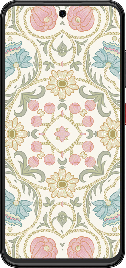 Силиконовый чехол Цветочный орнамент v2 для ZTE Nubia V70 Design - 5513u-4084 изображение 
