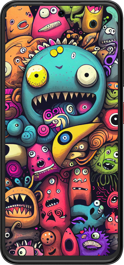 Силіконовий чехол Смішні монстри для ZTE Nubia V70 Design - 5549u-4084 изображение 