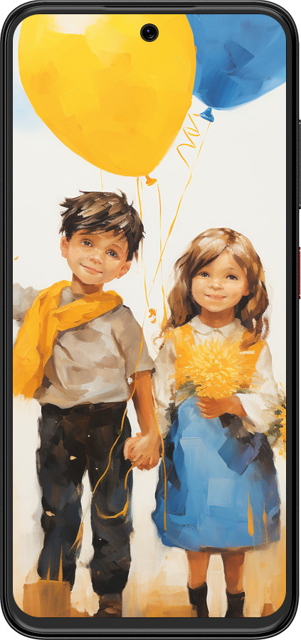 Силиконовый чехол Дети с шариками для ZTE Nubia V70 Design - 5659u-4084 изображение 