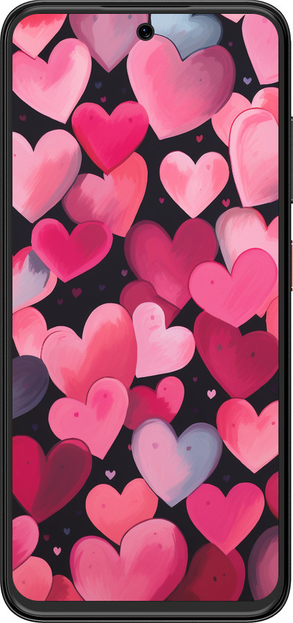 Силиконовый чехол Сердечки 4 для ZTE Nubia V70 Design - 5662u-4084 изображение 