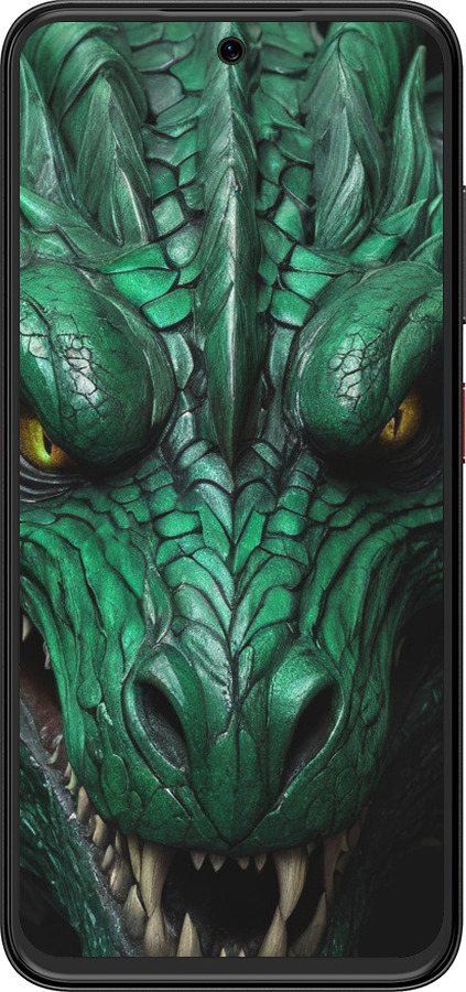 Силиконовый чехол Зелёный дракон v2 для ZTE Nubia V70 Design - 5817u-4084 изображение 