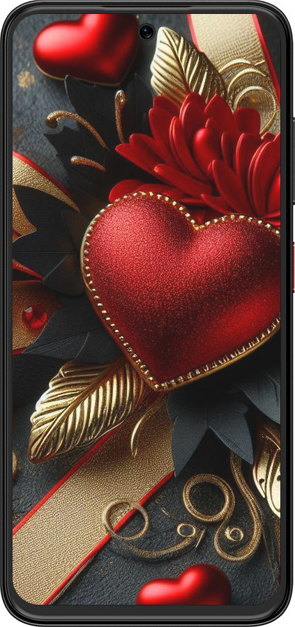 Силиконовый чехол Сердечки v2 для ZTE Nubia V70 Design - 5832u-4084 изображение 