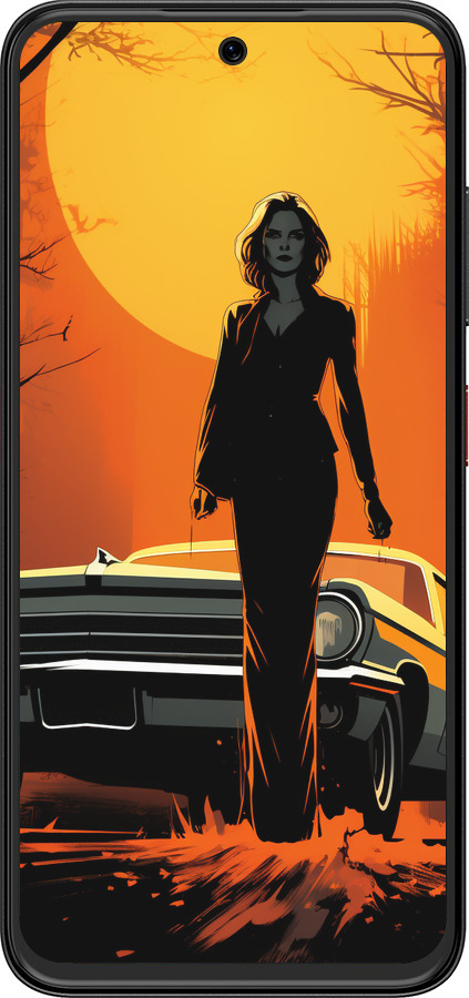 Силиконовый чехол Чехол для телефона Девушка возле автомобиля для ZTE Nubia V70 Design - 5946u-4084 изображение 