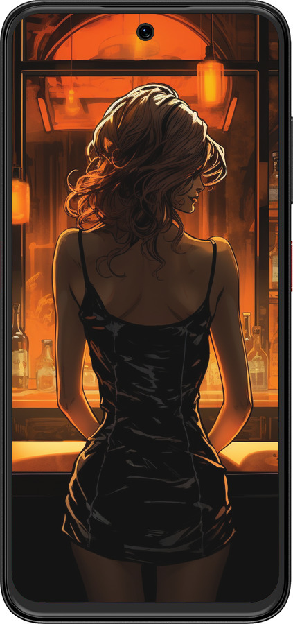 Силиконовый чехол Чехол для телефона Девушка в баре для ZTE Nubia V70 Design - 5947u-4084 изображение 