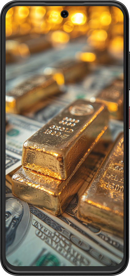 Силиконовый чехол Слитки и доллары для ZTE Nubia V70 Design - 6105u-4084 изображение 