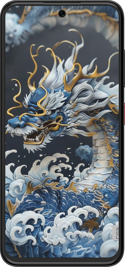 Силиконовый чехол Водяной дракон для ZTE Nubia V70 Design - 6113u-4084 изображение 