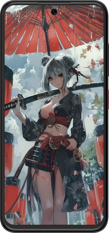 Силиконовый чехол Гейша-воин для ZTE Nubia V70 Design - 6124u-4084 изображение 