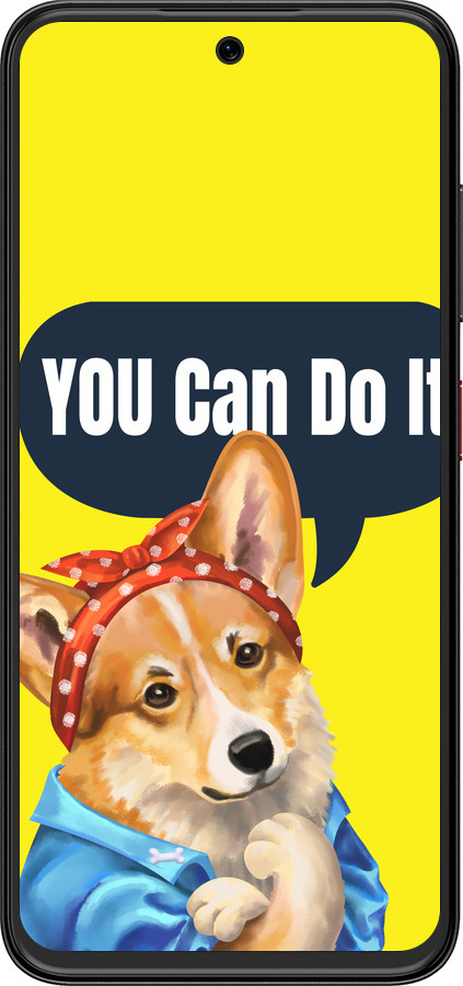 Силиконовый чехол чехол с корги You Can Do It для ZTE Nubia V70 Design - 6184u-4084 изображение 