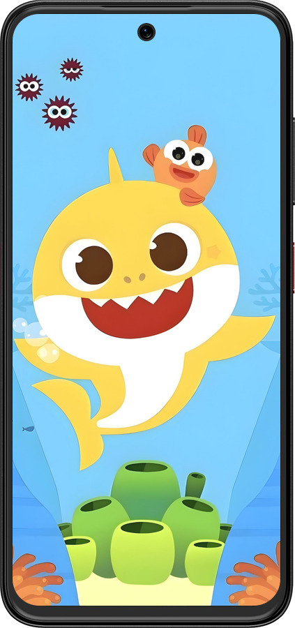 Силиконовый чехол Бейби Шарк для ZTE Nubia V70 Design - 6303u-4084 изображение 