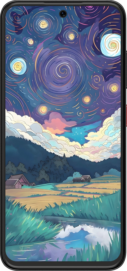 Силиконовый чехол Креативный арт для ZTE Nubia V70 Design - 6322u-4084 изображение 