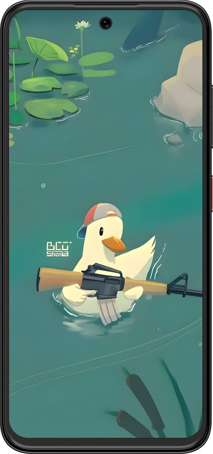 Силиконовый чехол Уточка с автоматом для ZTE Nubia V70 Design - 6356u-4084 изображение 