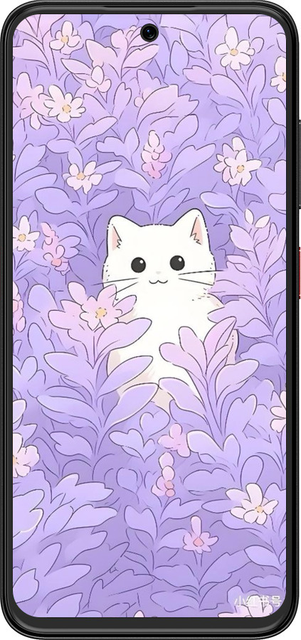 Силиконовый чехол Котик в цветах для ZTE Nubia V70 Design - 6390u-4084 изображение 